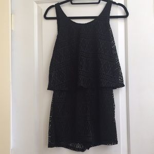 Express Black Crochet Romper